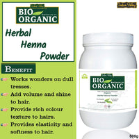 INDUS VALLEY 100% Organic Indigo Leaf Powder Jar 400g with Herbal Henna Powder Jar - 500g (400g+500g = 900g)