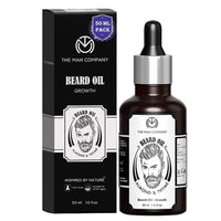 The Man Company 100% Natural Beard Oil - 50 ml with Almond & Thyme for Faster, Thicker & Longer Beard | Best Beard Growth Oil for Men, Nourishes & Strengthens Uneven Patchy Beard