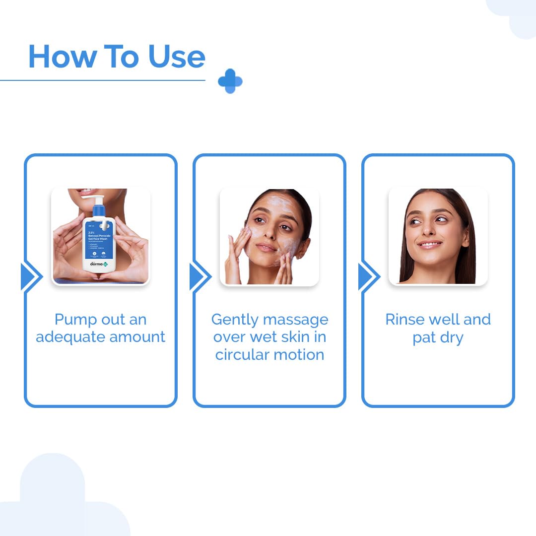 The Derma Co. 2.5% Benzoyl Peroxide Gel Face Wash | With Ceramide Complex & Glycerin | Treats Active Acne | Kills 99.9% of Acne Bacteria | Non-Drying Formula | For Oily & Acne Prone Skin | For Men & Women | 100 ml