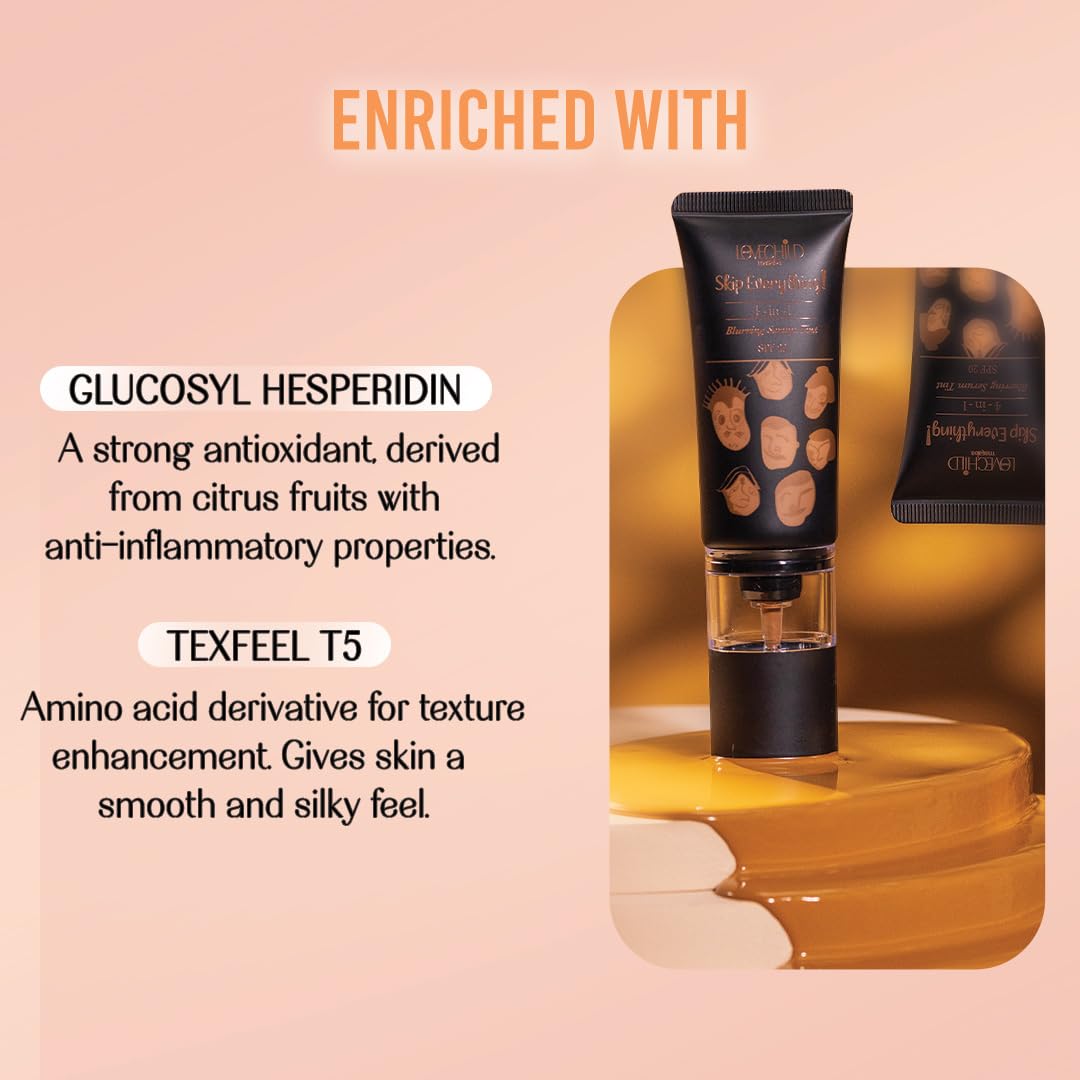 Lovechild Masaba Skip Everything Blurring 4 in 1 Serum Skin Tint, Natural Coverage, For Daily Use SPF 20, With SOD Technology, Tough Toffee, 30ml
