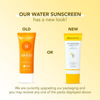 BELLAVITA Water based Hydrating Sunscreen, SPF 50, Lightweight PA+++, For All Skin Types, No White Cast, Non - Greasy Finish, UV Protection, Broad Spectrum, For Men & Women, 50ML