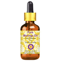 Deve Herbes Pure Moringa Oil (Moringa oleifera) with Glass Dropper Natural Therapeutic Grade Cold Pressed 50ml