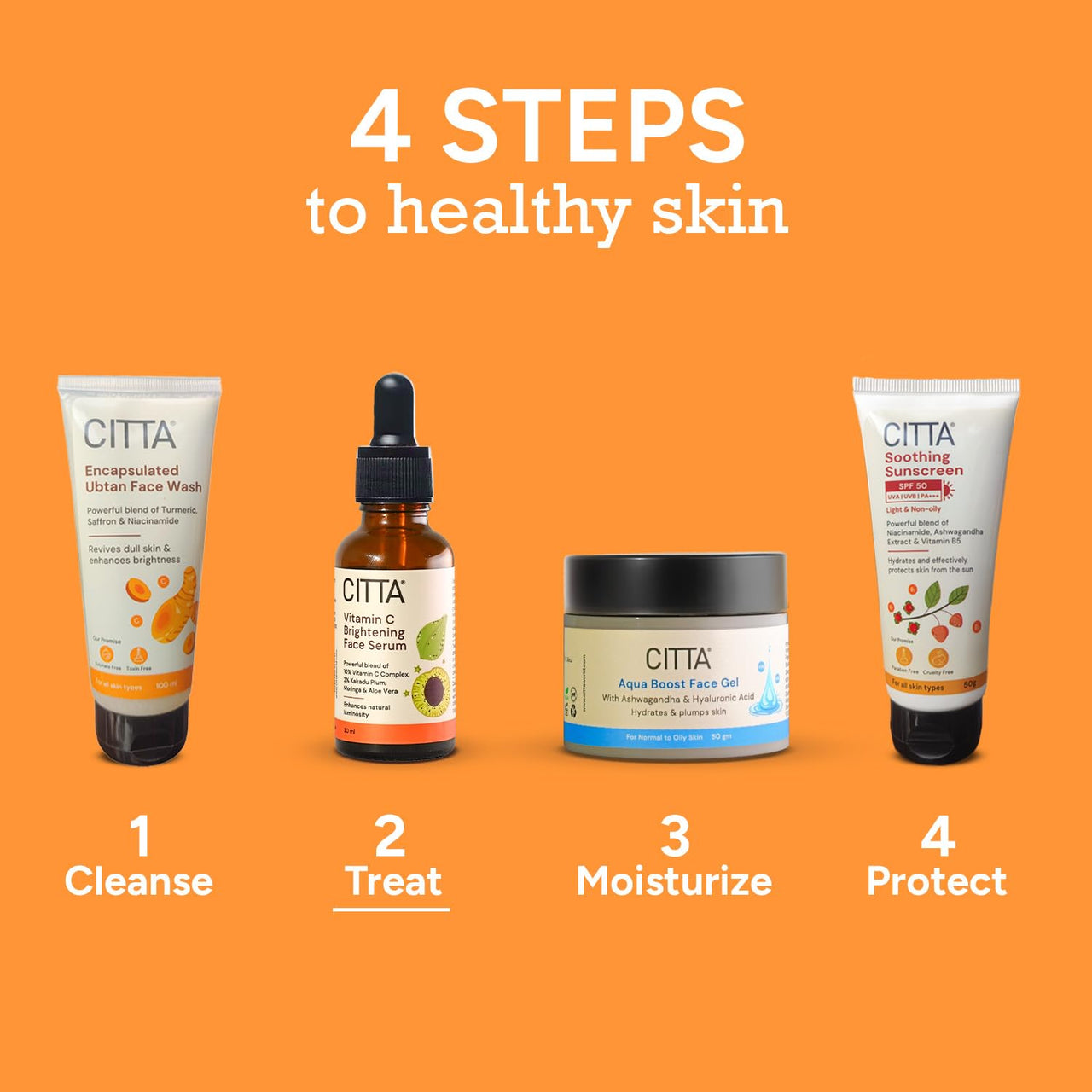 CITTA Vitamin C Brightening Face Serum For Glowing Skin | Triple Power Brightening Formula | Vitamin C Serum For Pigmentation | Ascorbic Acid | Kakadu Plum Vitamin C Serum | For All Skin Types | Face Serum | Men & Women | 30 ml