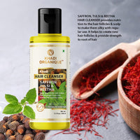 Khadi Organique Herbal Natural Saffron Tulsi & Reetha Hair Shampoo Pack of 4