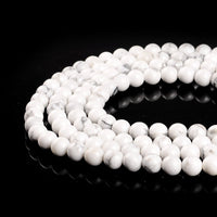 Natural Stone Beads 4mm White Howlite Gemstone Round Loose Beads Crystal Energy Stone Healing Power for Jewelry Making DIY,1 Strand 15