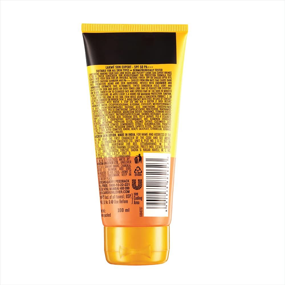 Lakmé Sun Expert SPF 50 PA+++ Ultra Matte Gel Sunscreen for All Skin types, Blocks Upto 97% Harmful Sunrays, 100 g & Lakmé Sun Expert Tinted Cream Sunscreen 50 SPF, 100g
