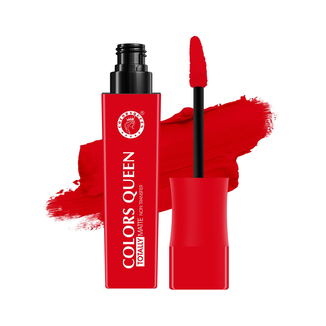 Colors Queen Totally Matte Liquid Lipstick | Intense Color Payoff, Lightweight & Comfortable, One Swipe Application | Long Lasting, Non Transfer Liquid Lipstick for Women (01 - Red Boots, 7.5g)