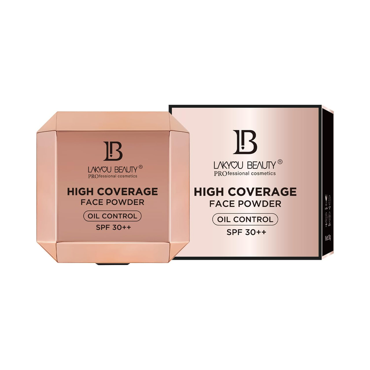 Lakyou Beauty 2in1 High Coverage Compact Powder | Oil Control | SPF-30++ | Waterproof | Matte And Shimmer Shade | Long Lasting | 30g (04(Natural Nude))
