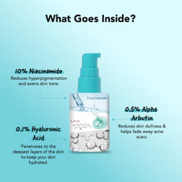BELLAVITA Niacinamide Face Serum | 10% Niacinamide, 0.5% Alpha Arbutin & Hyaluronic Acid | Treats Pigmentation | Repairs Skin Barrier | pH Balanced | Non-Irritating | Non-Sticky | Brightening Formula For Men and Women | 30 ml