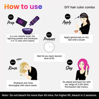 2.Oh! Italian- Fuchsia Pink Hair Color DIY Kit | Semi Permanent Hair Color + Hair Bleach for Hair Color | Hair Highlights for Women & Men | Hair Bleach with Plex & Argan oil| Lightening Kit