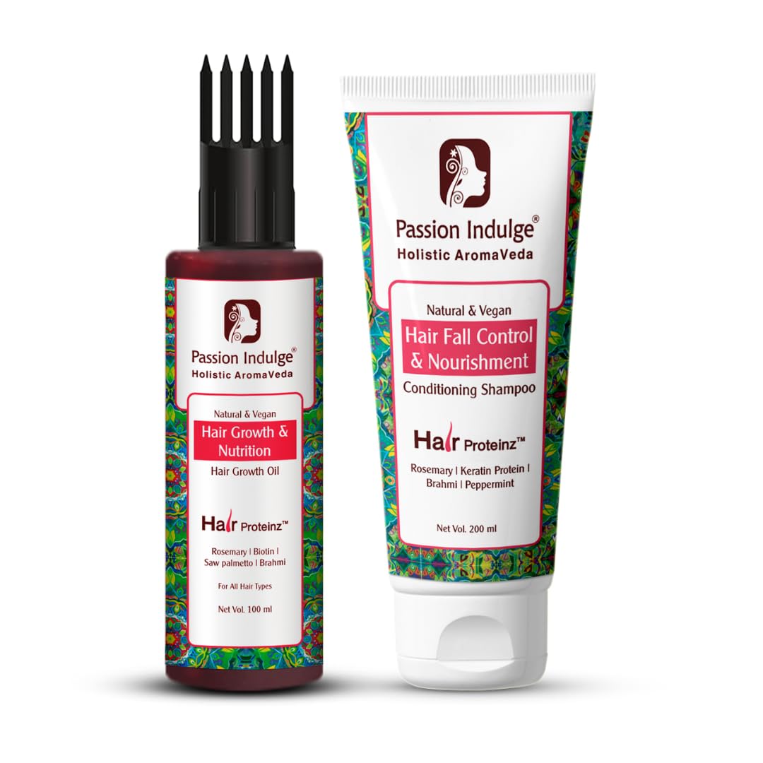 Passion Indulge Rosemary Hair fall Control Combo for longer Hair |Rosemary Hair growth Oil & Hair fall Control Shampoo