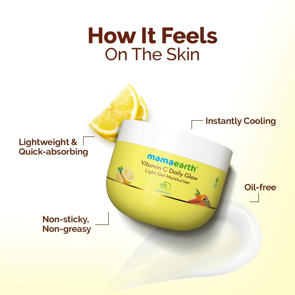 Mamaearth Vitamin C Daily Glow Light Gel Moisturizer with Vit C & Turmeric for Skin Brightening 200g |Long-lasting, Nonsticky Hydration | Oilfree, Lightweight &Quick-absorbing |Free from HarmfulChemicals