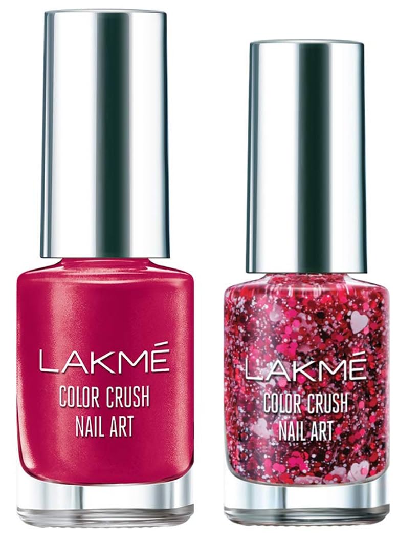 Lakmé Color Crush Shimmery Finish Nailart, G9, 6Ml And Lakmé Color Crush Nailart, M5 Burgundy, 6 Ml