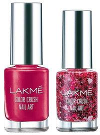 Lakmé Color Crush Shimmery Finish Nailart, G9, 6Ml And Lakmé Color Crush Nailart, M5 Burgundy, 6 Ml
