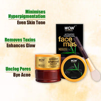 WOW Skin Science Activated Charcoal Face Mask Powder With PM 2.5 Anti-Pollution Shield, No Parabens & Mineral Oil Wash Off Face Mask, 200ml
