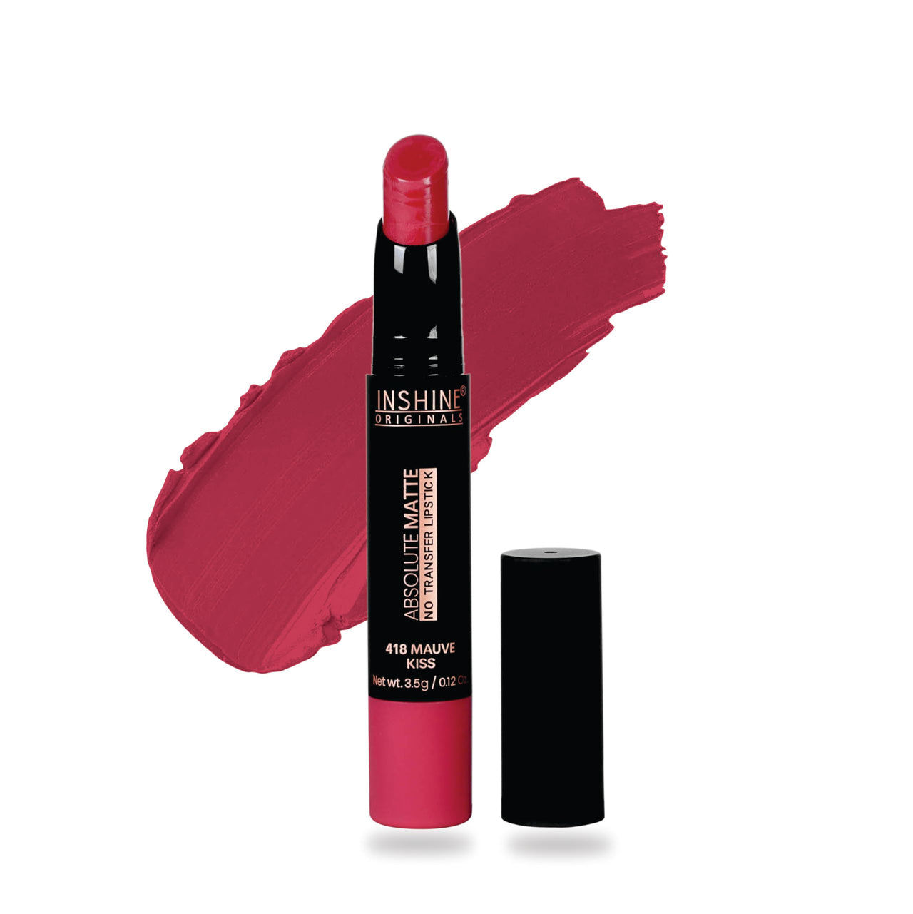 INSHINE Absolute Matte Lipstick - Long-lasting, Transfer-resistant, Velvety Matte Finish with Intense Color, Up to 12 Hours Wear | Perfect for Sophisticated Lips - MAUVE KISS