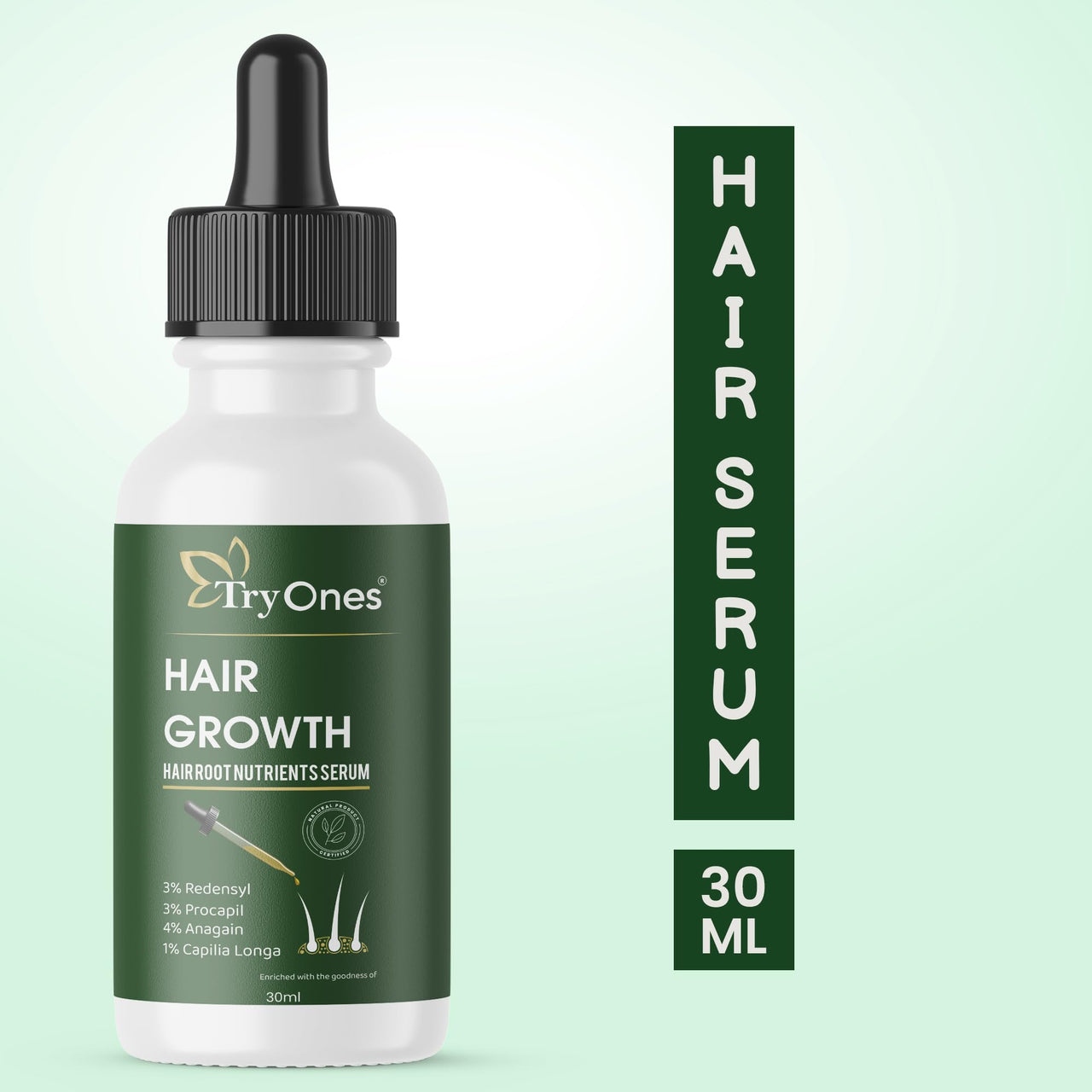 TryOnes Professional Hair Serum for Frizzy Hair||Serum for Women & Men||All Hair Types for Frizz-free, Smooth & Glossy Hair||Hair Root Serum_30ML