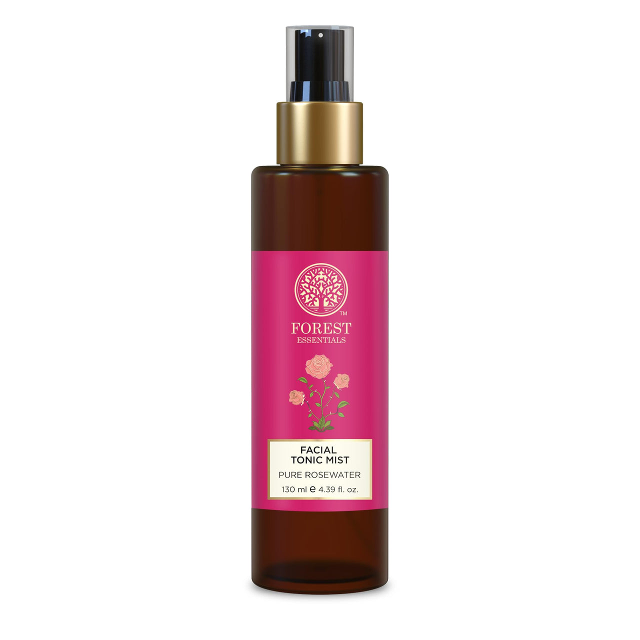 Forest Essentials Pure Rosewater (Toner) Facial Tonic Mist | Hydrating Daily Toner | For Glowing Skin | Hydrates Plumps & Minimises Open Pores, Pack Of 1