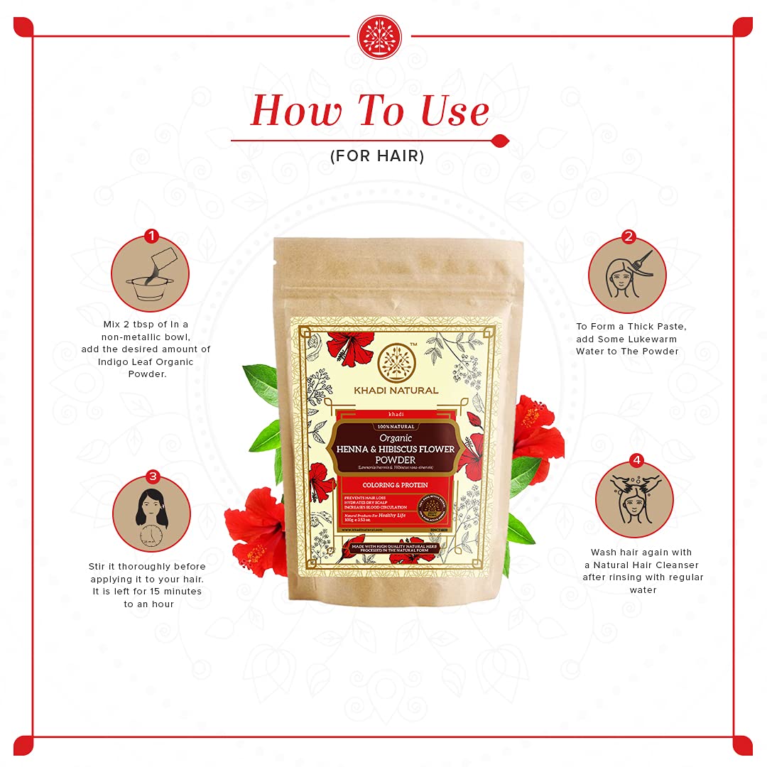 Khadi Natural Organic Amla & Hibiscus Powder Combo | Nourishing Hair Formula for Strength | Provides shine & Natural Color - (200gm x 2)