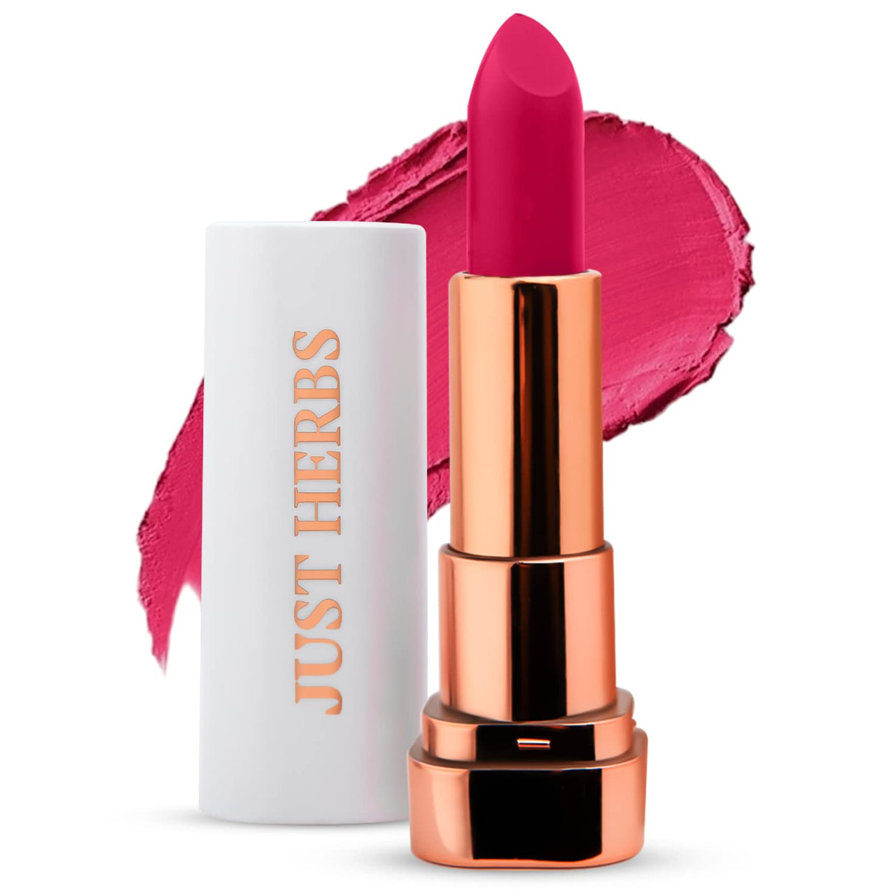 Just Herbs Matte Lipstick, Hydrating Nourishing and Liquid Waterproof Long Stay Relaxed Matte Bullet Lipsticks for Women 4.2 gm (Fiery Pink)