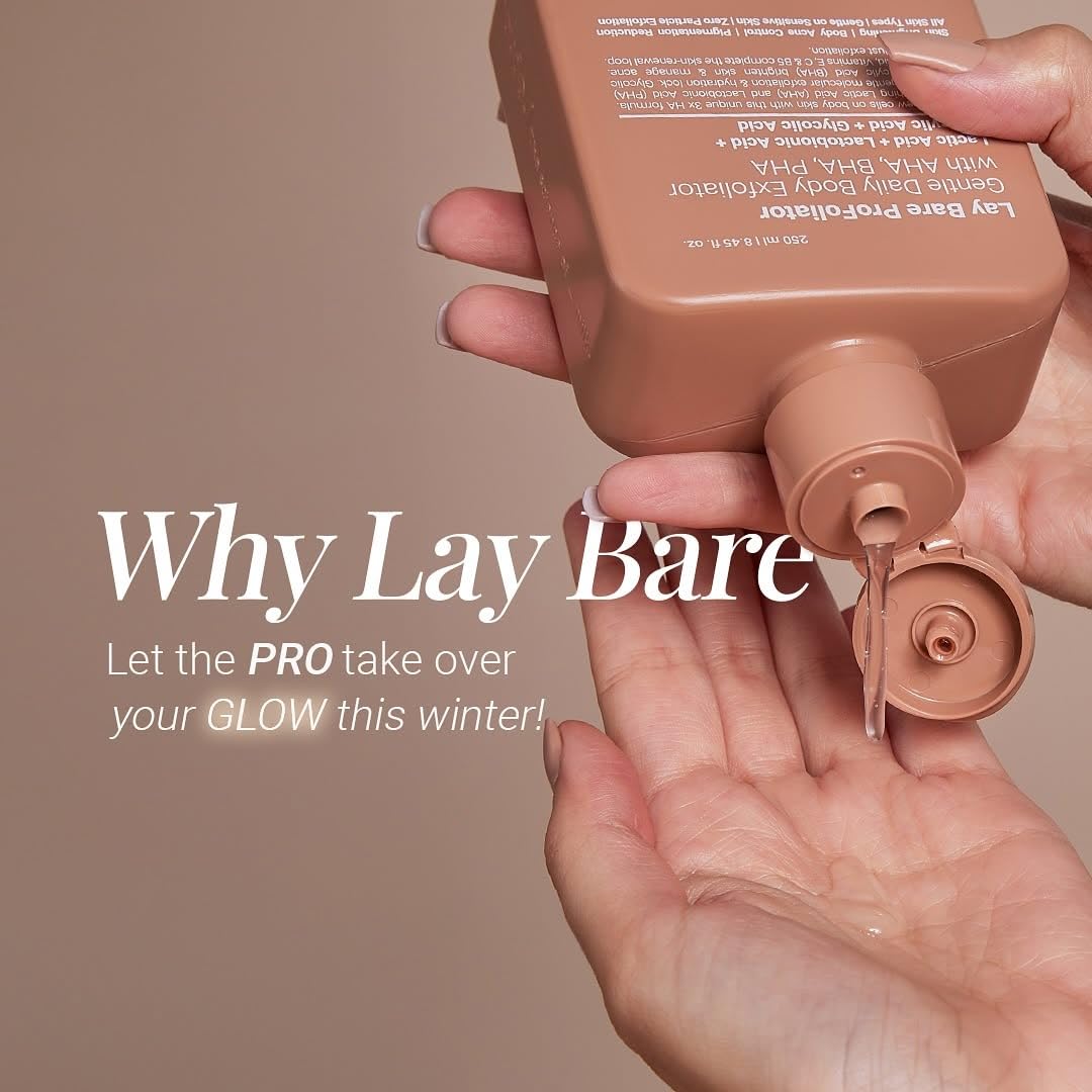 Neude Lay Bare Body Scrub 250ml Lactobionic Acid PROfoliator bath Exfoliator with AHA BHA PHA Glycolic Acid Salicylic Acid Hyaluronic Acid for Gentle Exfoliation Smooth Radiant Skin for All Skin Types