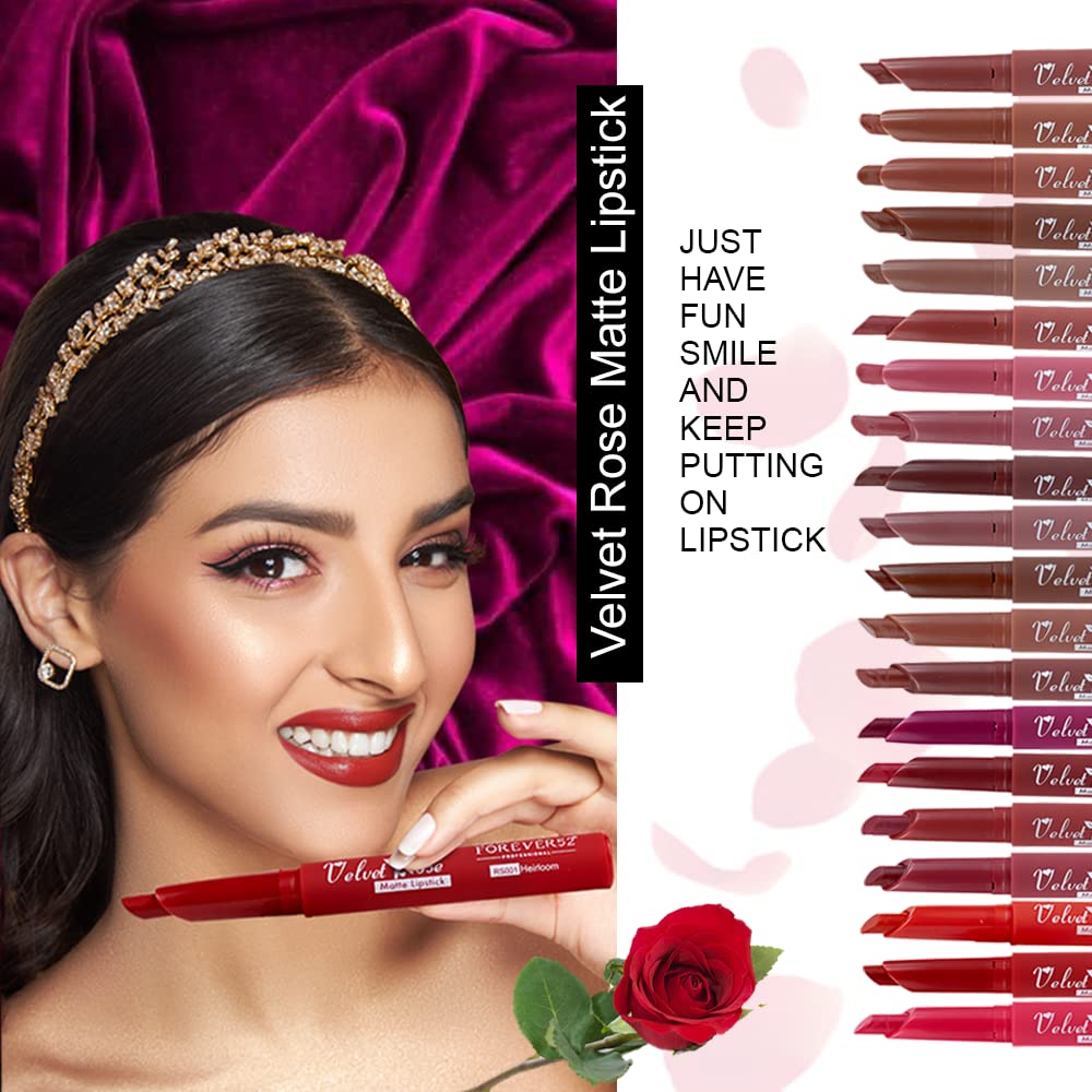 Forever52 Daily Life Velvet Rose Matte Long-Lasting Crayon Lipstick (Enriched With Rose Oil) - Hydrating Bold Lip Color With Silky Finish Look