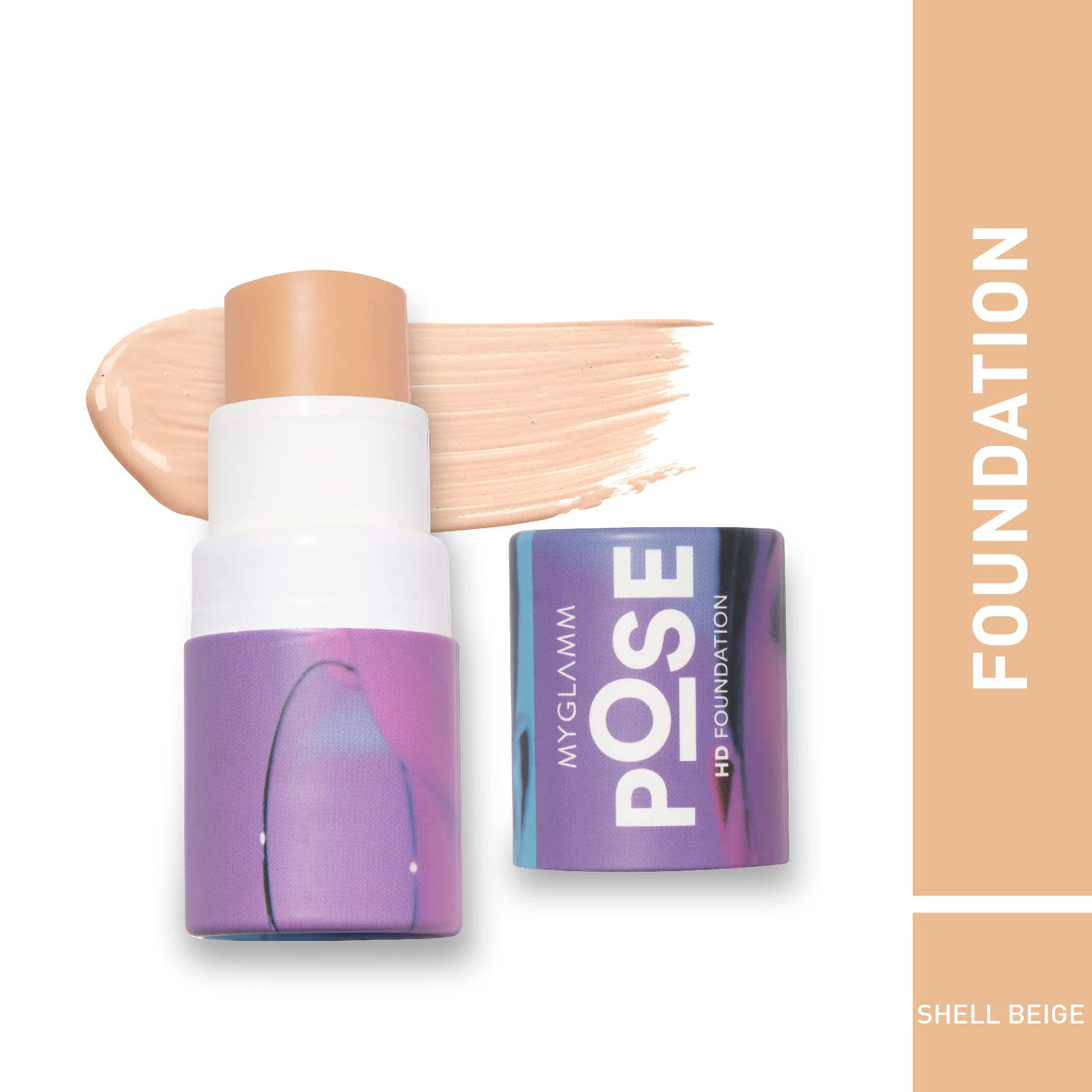 MyGlamm Pose HD Matte Full Coverage Foundation Cream Stick For Normal Skin(Shell Bridge, Beige, 5.5 G) Matte Finish, Pack Of 1