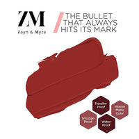 ZM Transfer-Proof Power Matte Bullet Lipstick, Vegan, 3.2 g (Burgundy Bliss)