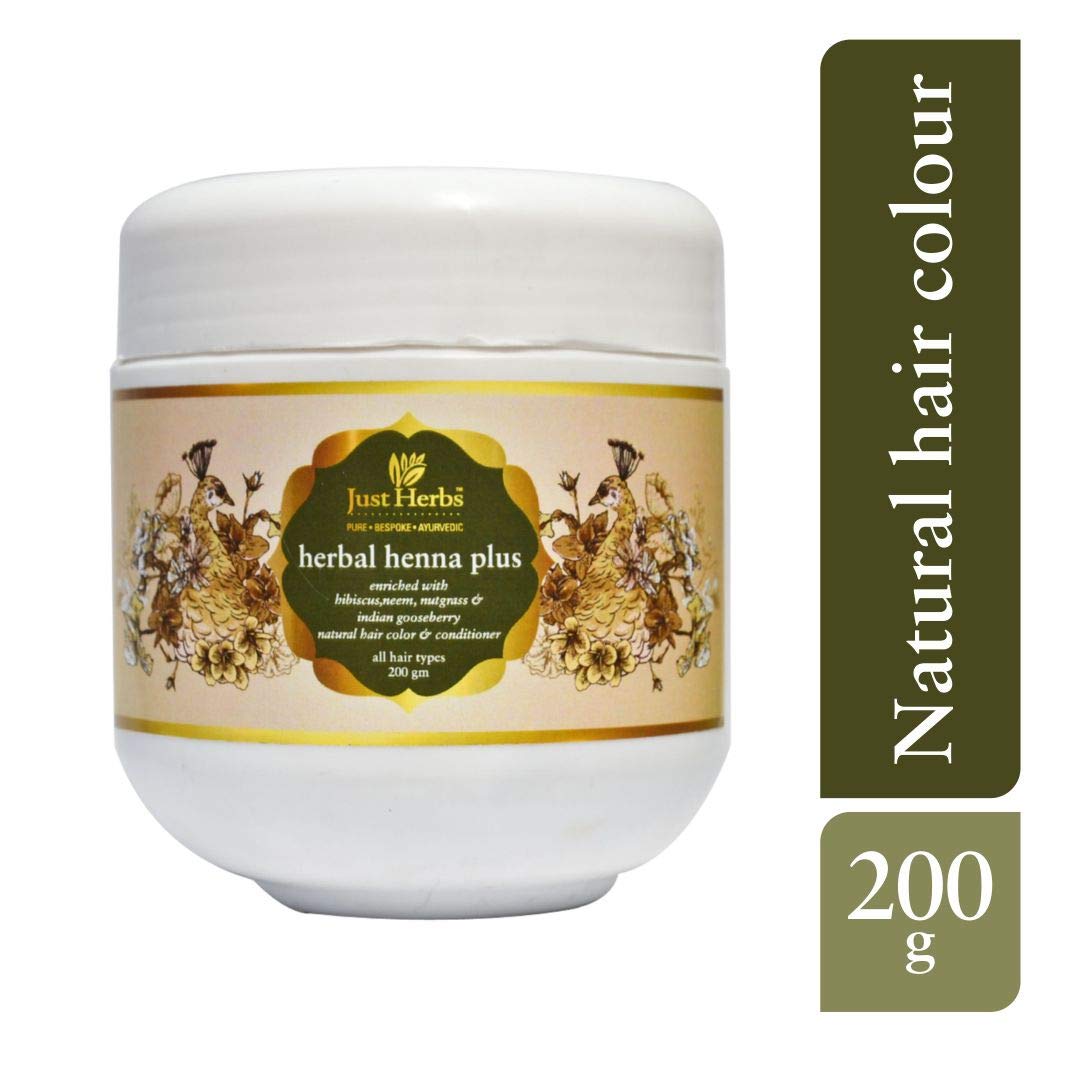 Just Herbs Herbal Henna Plus & Just Herbs Tinted Lip Balm for Men and Women with SPF 20+ for Dark Lips to Lighten 4 g (Beetroot) Combo