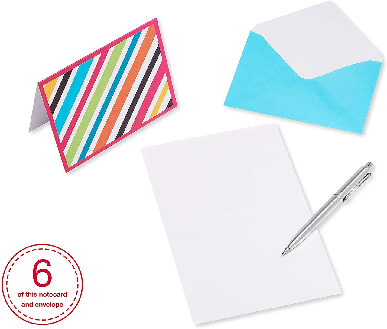 American Greetings Blank Cards Assortment with Envelopes, Bright Patterns (30-Count) blue, orange, yellow, fuschia
