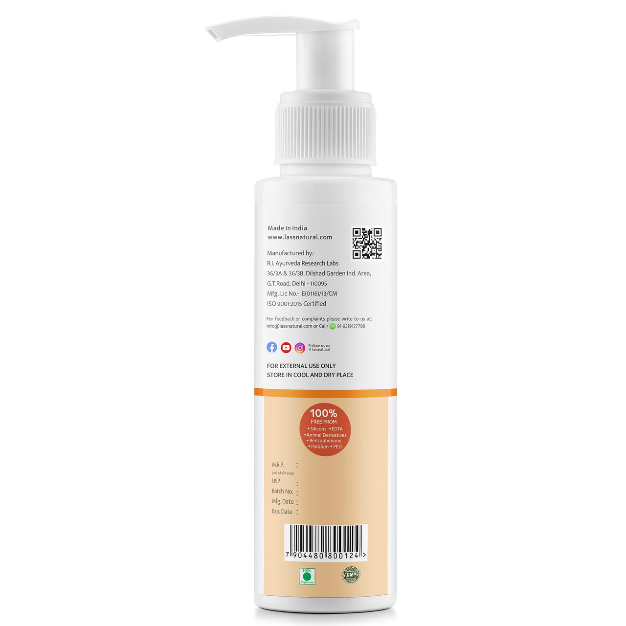 Lass Natural UV Shield Hydro Gel Sunscreen SPF 50+ PA+++ | Aqua Gel Sunscreen for Dry, Normal & Sensitive Skin | Broad Spectrum Protection | No White Cast | For Men & Women | 100gm