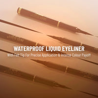 SWISS BEAUTY Waterproof And Long Wearing Bold Felt Tip Pen Glossy Eyeliner | Smudge Proof Eye Makeup | Quick Drying | Black, 1.2Ml