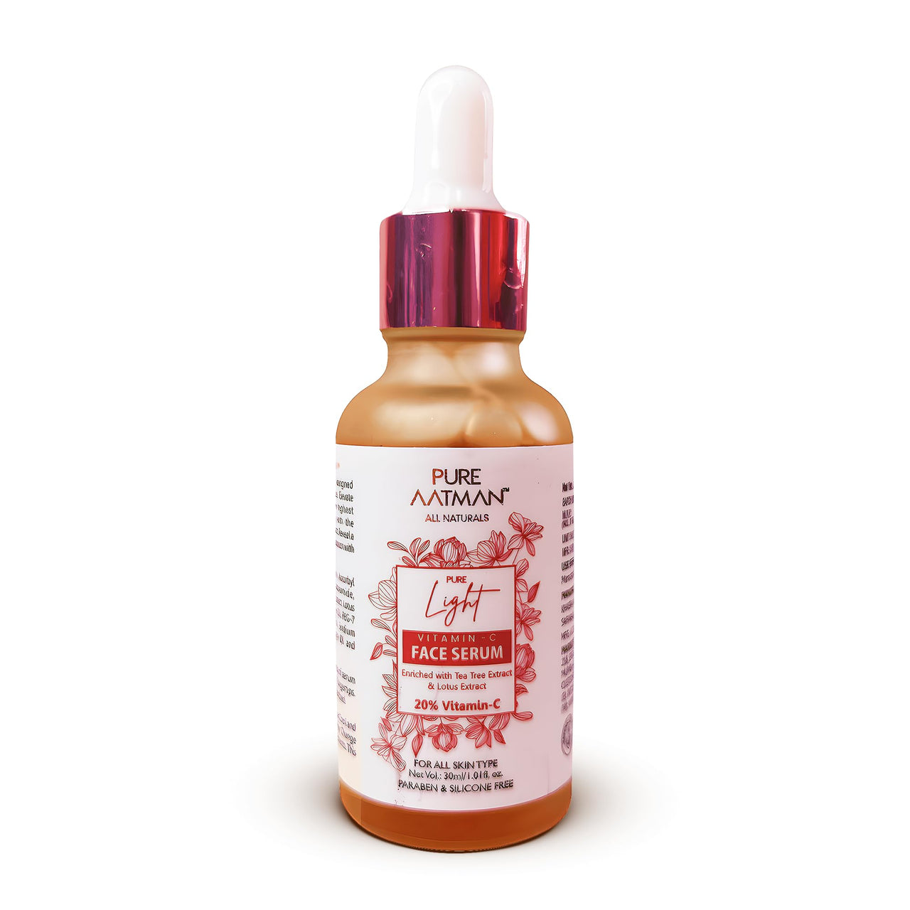 Pure Aatman Tea Tree Face Serum with 20% Vitamin C Effective with & Lotus Oil for Glowing Skin, Pigmentation, Acne Control, Dark Spot Reduction & Anti-Aging Only Natural Ingredient Used For Both Men & Women