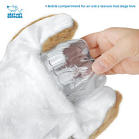 Best Pet Supplies 2-in-1 Stuffless Squeaky Dog Toys with Soft, Durable Fabric for Small, Medium, and Large Pets, No Stuffing for Indoor Play, Holds a Plastic Bottle - Hare, Large Brown/Hare