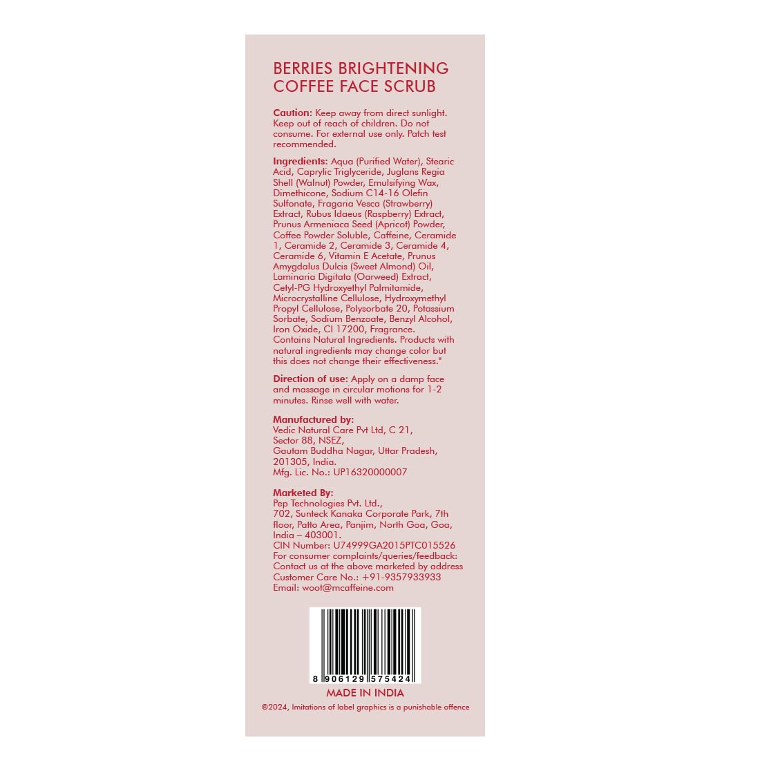 mcaffeine Berries Brightening Coffee Face Scrub For Glowing Skin | Gently Exfoliates, Smoothes & Improves Skin Tone | Removes Tan & Dead Skin | For Women & Men - Pack Of 2 - 75Gm