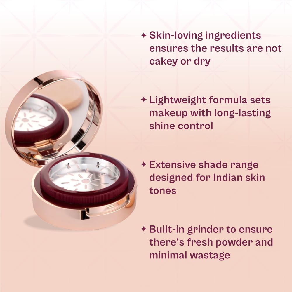 Typsy Beauty Hustle & Grind Setting Powder I Banana Smoothie I Unique In-Built Powderizer for Zero Waste & Spilling I Packed with Hayalauronic Acid & Ceramides I Soft Yellow Shade I Paraben Free 4.5g