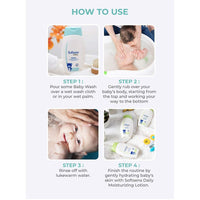 Sotftsens Baby TEAR FREE Baby Wash with natural milk cream & shea butter (200ml x Pack of 4)
