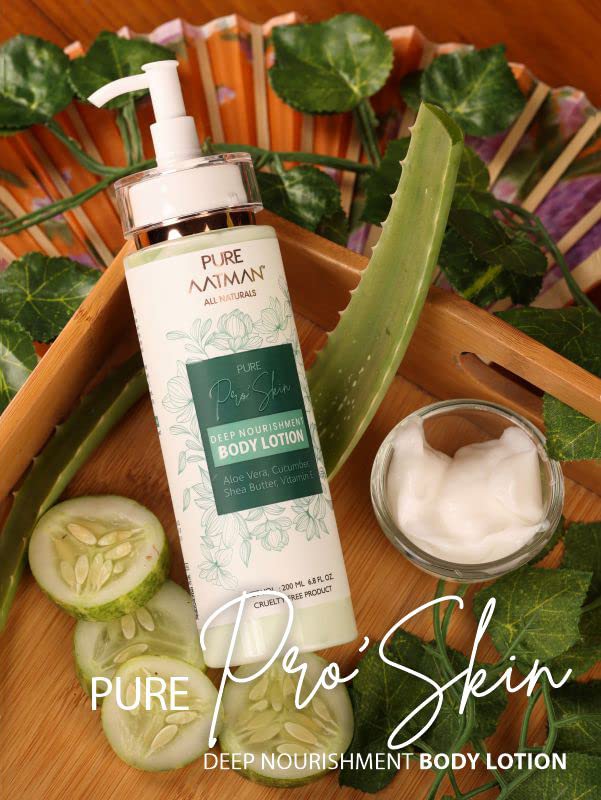 PURE AATMAN Fresh Body Wash For Radiant Glow | Moisturizing, Refreshing Deep Cleansing and Body Lotion With Aloe Vera Cucumber Shea butter Vitamin E dry skin Combo