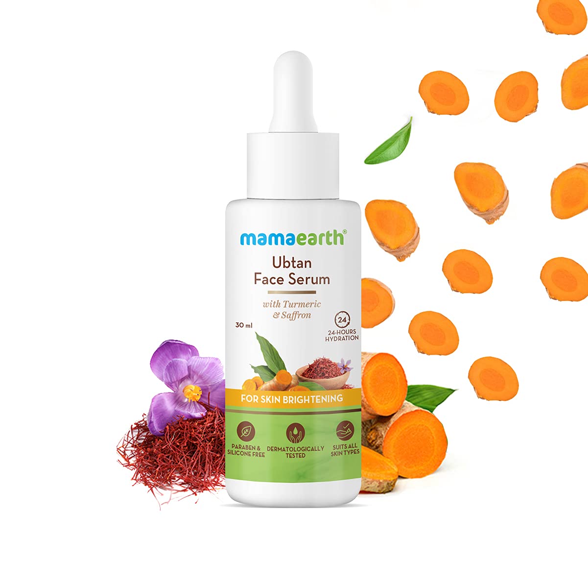 Mamaearth Ubtan Face Serum for glowing skin with Turmeric & Saffron for Skin Brightening 30 ml Bo