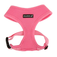 Puppia Soft Dog Harness No Choke Over-The-Head Triple Layered Breathable Mesh Adjustable Chest Belt and Quick-Release Buckle, Pink, Large