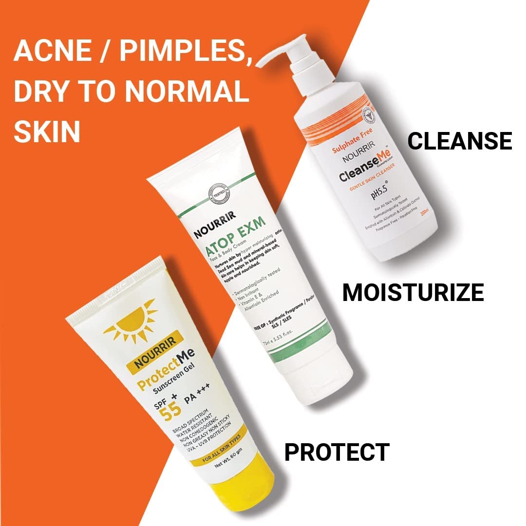 NOURRIR CleanseMe Gentle Skin Cleanser Face Wash | 125 ML |All Skin Types | Enriched with Allantoin & Colloidal Oatmeal | Use with or Without Water | Soap Free