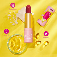 LoveChild Masaba - Hot-Pop - Luxe Matte Lipstick, Hydrating & Nourishing, Long lasting, Crimson Punch, Bullet Matte Lipstick, 4ML