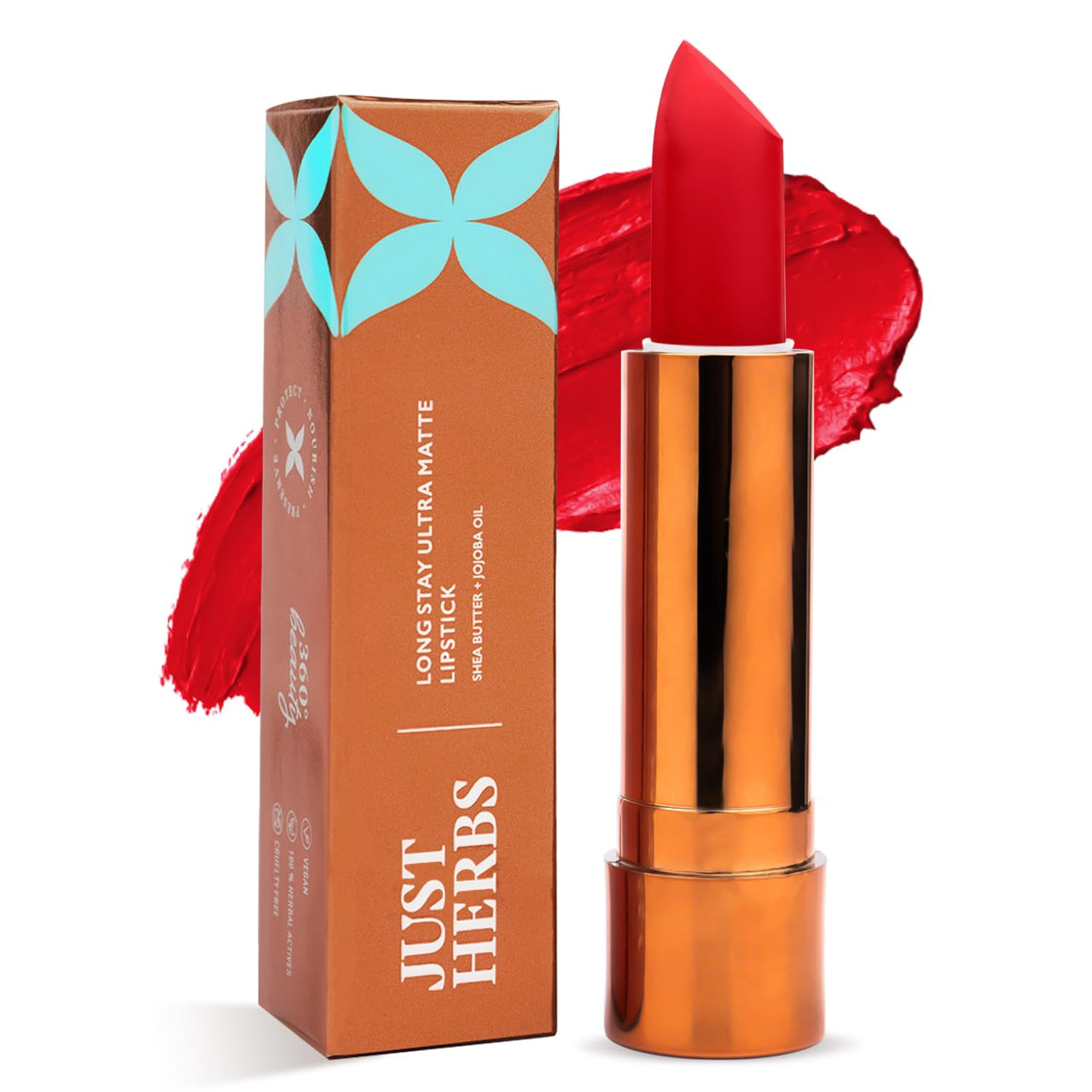 Just Herbs Ultra Matte Bullet Lipstick Nourishing Non Drying and Long Stay Lipsticks for Women 4 g (Crimson Kiss)