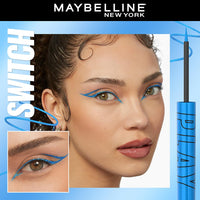 Maybelline New York Tattoo Play Blue Liquid Eyeliner - Switch, Upto 48 Hours Bold Color, Water-proof Eyeliner & Smudge-proof. Maybelline High-impact Color Liner, Vegan Formula | 2.1ml