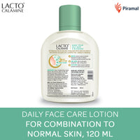 Lacto Calamine Face Lotion for Oil Balance - Combination to Normal Skin - 120 ml & Lacto Calamine Aloe Vera Gel with 99% Pure Natural Aloe Vera, Vitamin E and Glycerin - 150 g - Pack of 1