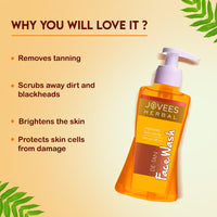 Jovees Herbal Detan Facewash For Glowing and Clear Skin With Liquorice & bearberry Ext. | Gentle Cleanser For Brighten, Even Tone and Hydrates Skin | Suitable for All Skin Types - 300ml