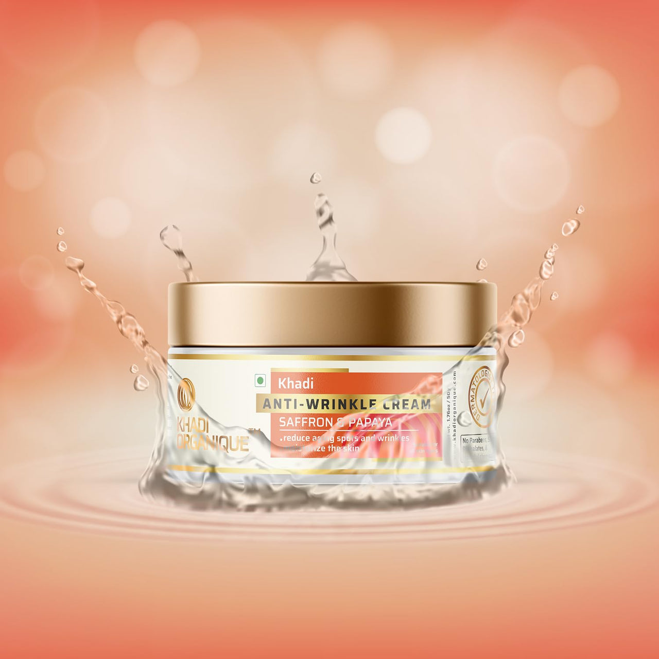 Khadi Organique Anti Wrinkles Cream For Women with Saffron and Papaya - Pack of 2