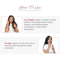 Earth Rhythm Lip Cream, Cheek & Eye Shadow Tint- Mermaid, Pomegranate & Grape Seed Extract, Nourishes & Hydrates Dryness For Women & Girls 10 Ml (Pack Of 2)