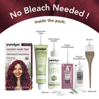 paradyes No Bleach Ruby Rush Glossy Hair Tint, Ammonia-Free Formula For Natural Black Hair, Visible On Natural Black Hair, Includes Anti-Fade Conditioner For Long-Lasting Shine, 1 Count