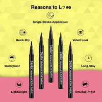 Dazller Hi-Def Eyeliner + Eyebrow Pencil |Velvet Matte|Water-Resistant|Smudge-Proof|Long Stay|Single Stroke|Precise Application|Black|1.1g + 1.5g